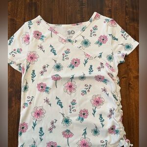 Girls blouse, floral print, size L